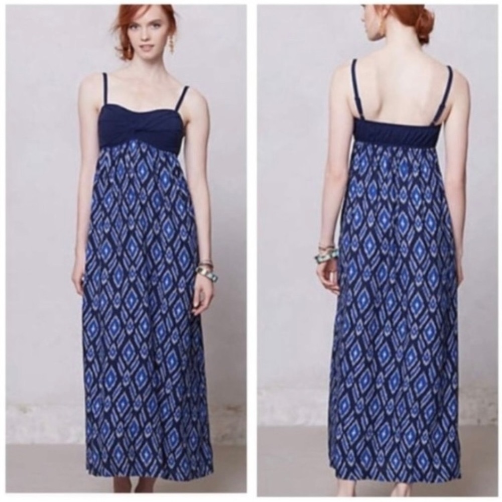Anthropologie Lilka cobalt blue maxi dress XS